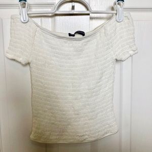 Brandy Melville Off the Shoulder White Shirt